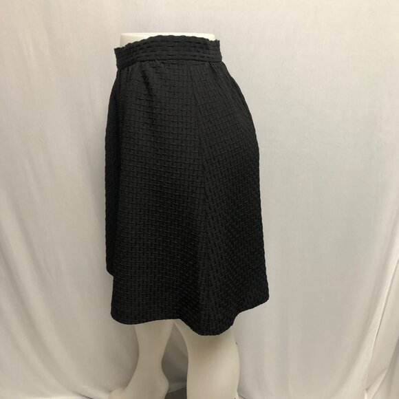 Kensie Skirt Womens Size Small Black Textured Zippered A-Line Office Evening - Picture 3 of 6
